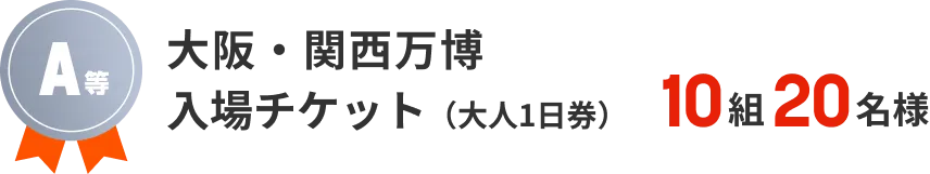 A等　大阪・関西万博入場チケット（大人1日券）　10組20名様