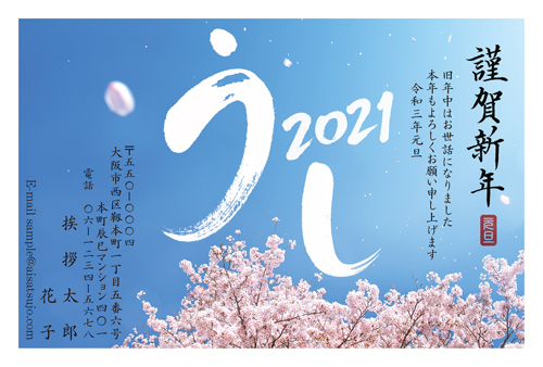 筆文字 N21c781 オリジナル 年賀状印刷なら挨拶状 Com 22年 寅年版