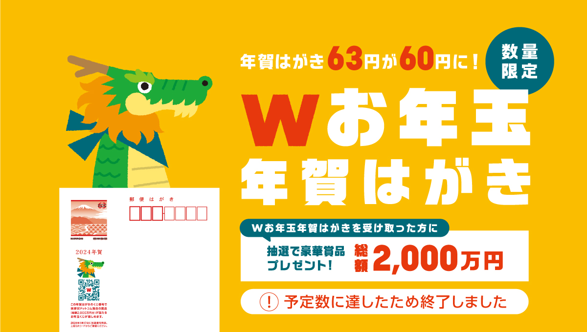2024年度 Wお年玉年賀はがき